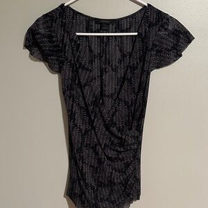 Express Black and Gray Patterned Blouse